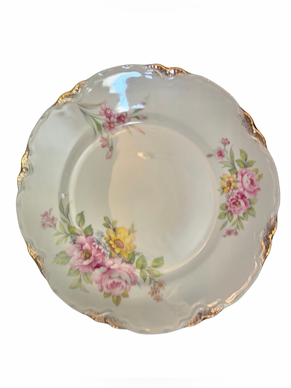 Vintage 1940’s Warwick China Rosemont Pattern 8.5” Plate Made in U.S.A.